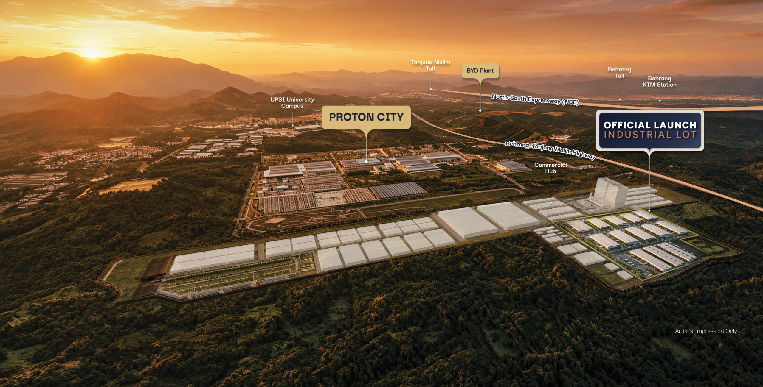Proton City industrial development location map